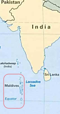 Maldives on the World Map
